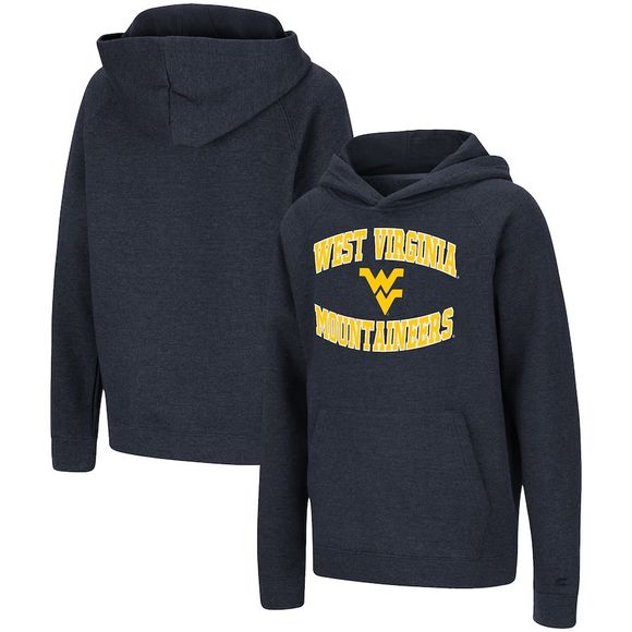 West Virginia Mountaineers Colosseum Heathered Navy Kids Youth Boys Hoodie XL - Picture 3 of 3